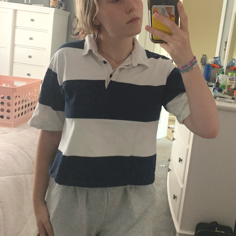 American eagle polo shirt cropped
